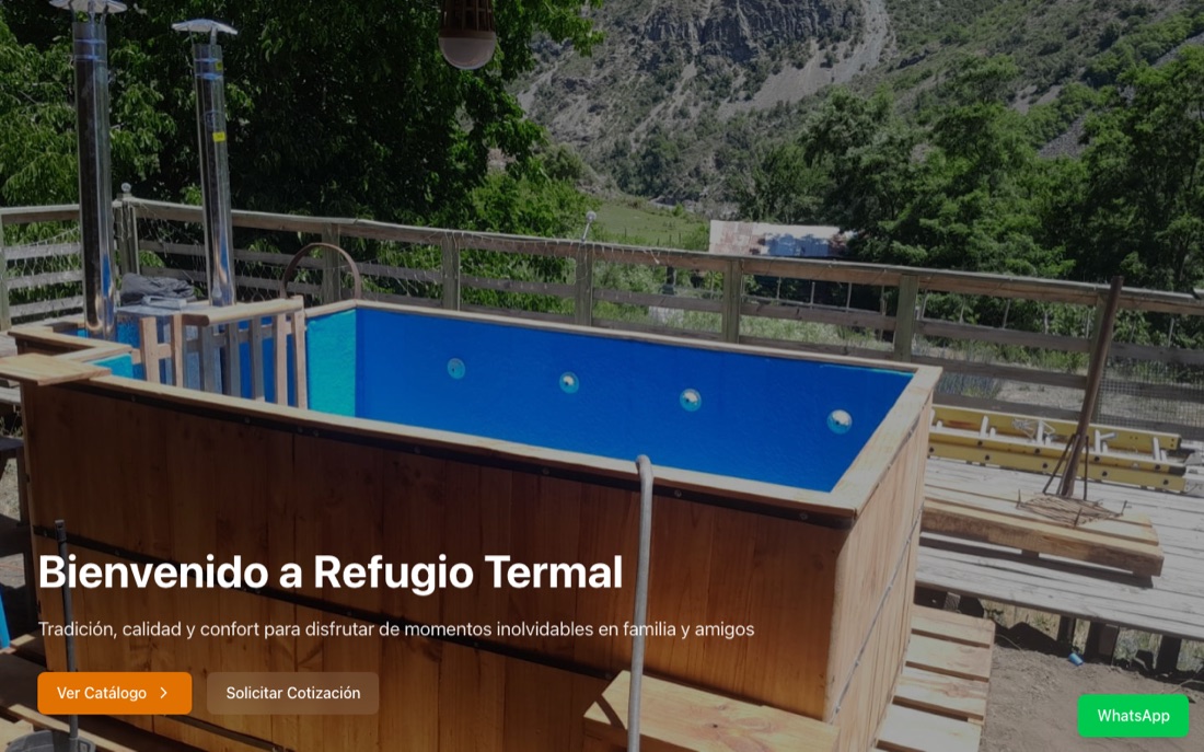 Captura del sitio de Refugio Termal, tinas calientes